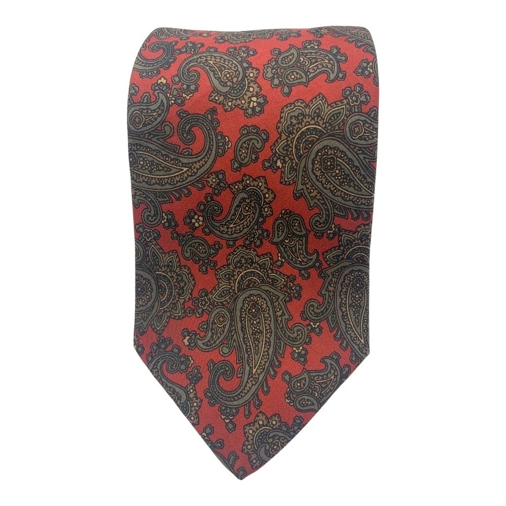 Jos A Bank Executive Collection Men's Red‎ Paisley Silk Necktie Short